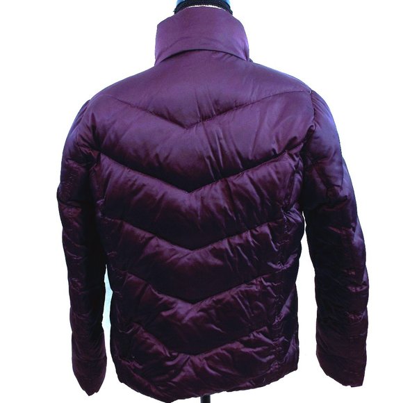 Eddie Bauer Purple Goose Down Puffer Jacket/Coat with Flip Up Collar Size Medium - Picture 2 of 6